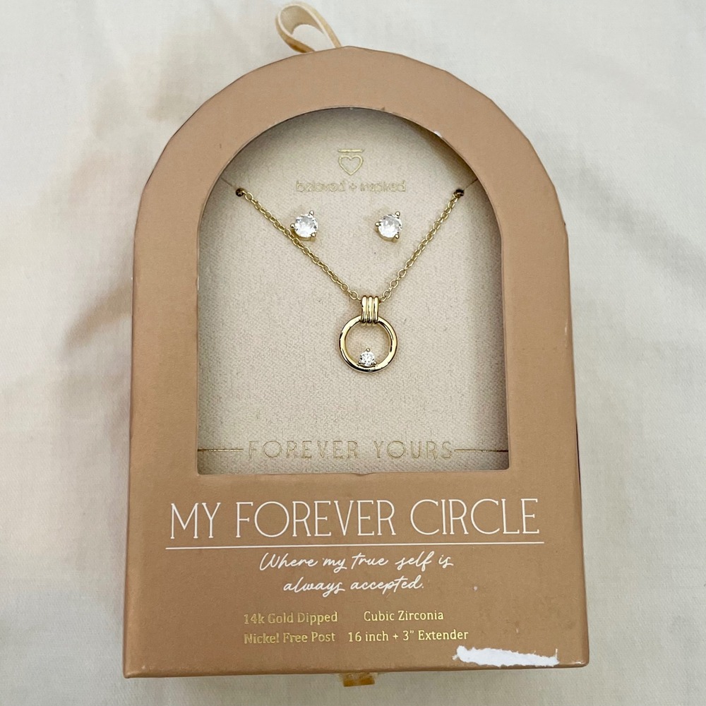Beloved + Inspired My Forever Circle 14k‎ Gold Dipped Cubic Zirconia Jewelry Set